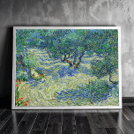 Olive Orchard, Vincent van Gogh   Poster<br><div class="desc">This is a late work by Vincent van Gogh executed at a time when his style was at its most agitated and expressive. It is one of a series of olive orchards painted while the artist was a patient at the asylum at Saint Rémy in Provence, where he had committed...</div>