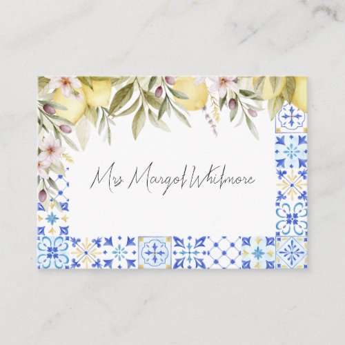 Olive Orchard Wedding Place Card