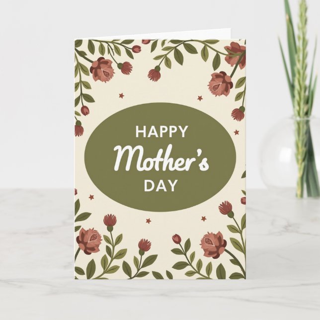 Olive Oval Mothers Day Card (Front)