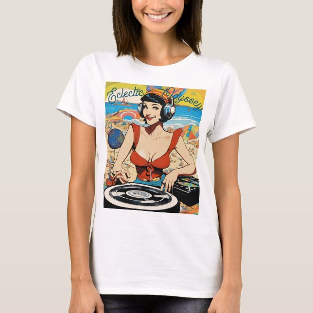 Olive Oyl DJ Turntable Psychedelic Tee (Front)