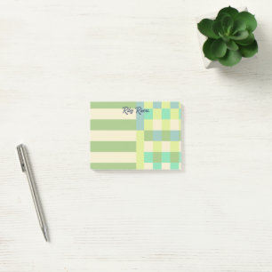 Olive Pale Yellow Colorblocks Your Name Post-it Notes