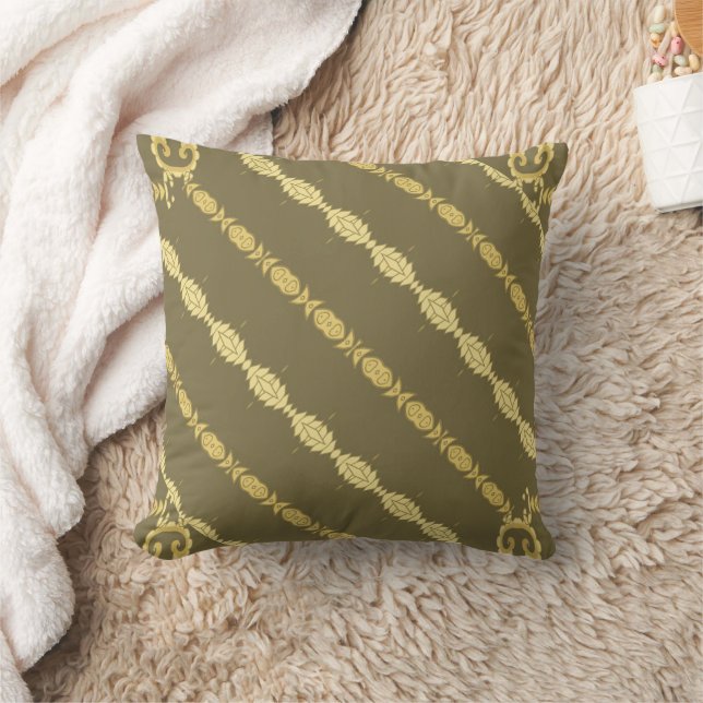 Olive Pathways Throw Pillow (Blanket)
