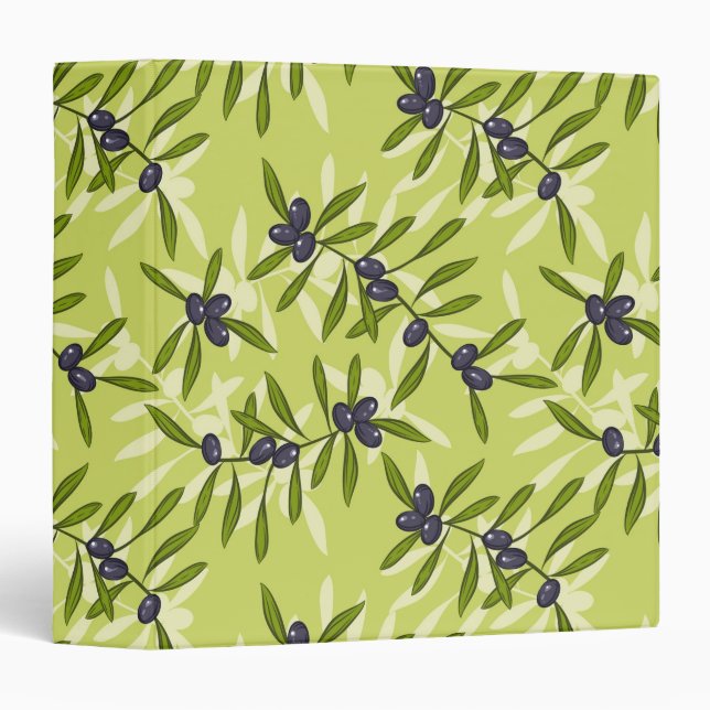 Olive Pattern 3 Ring Binder (Front/Spine)