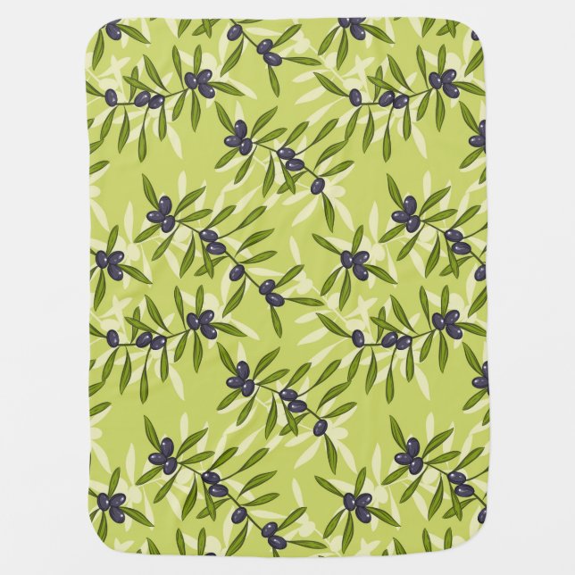 Olive Pattern Baby Blanket (Front)