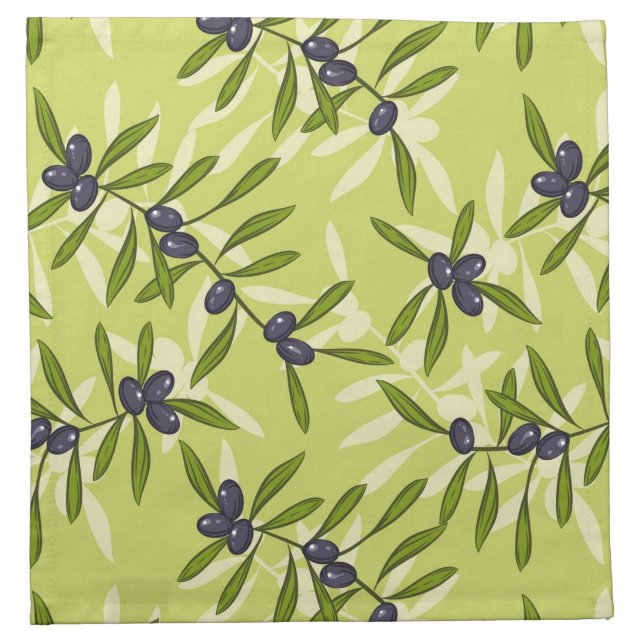Olive Pattern Cloth Napkin (Front)