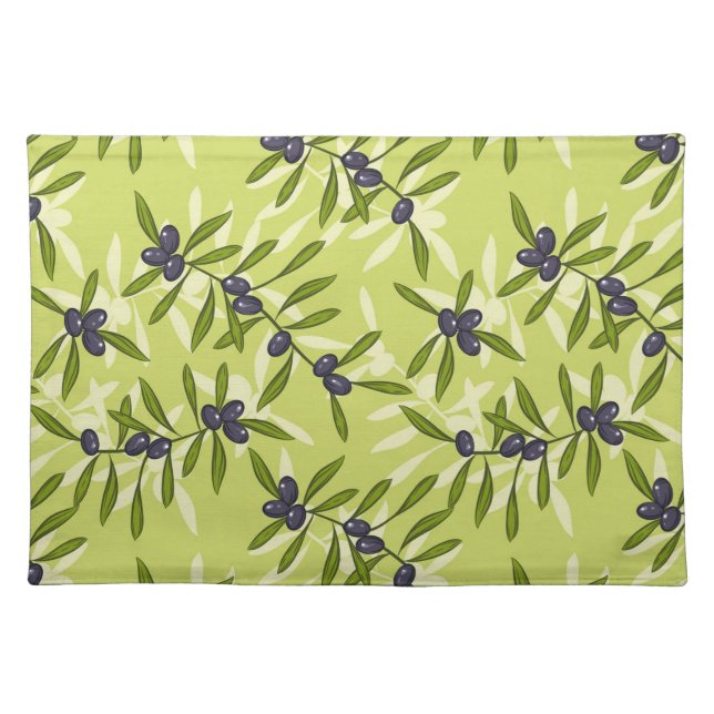 Olive Pattern Cloth Placemat (Front)