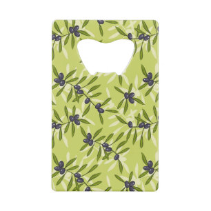 Olive Pattern Credit Card Bottle Opener