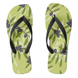 Olive Pattern Flip Flops