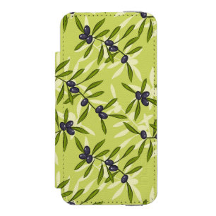 Olive Pattern Wallet Case For iPhone SE/5/5s