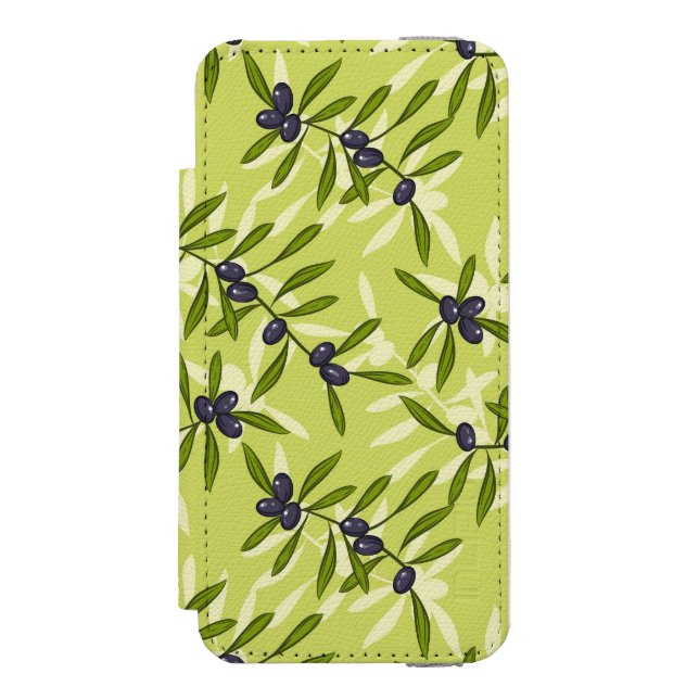 Olive Pattern Incipio iPhone Wallet Case (Folio Front)
