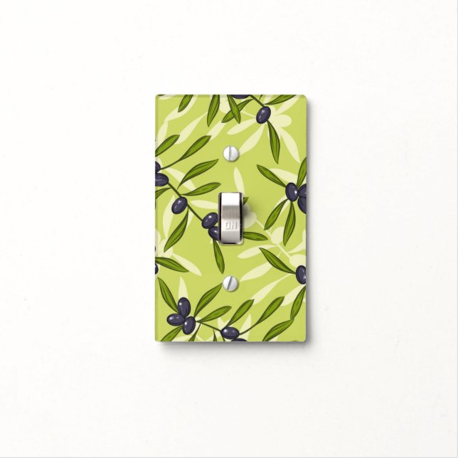 Olive Pattern Light Switch Cover (In Situ)