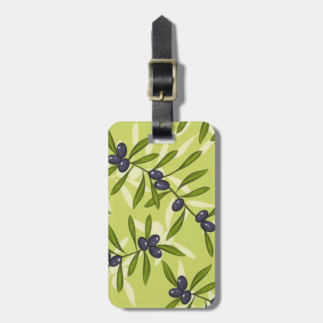 Olive Pattern Luggage Tag (Front Vertical)