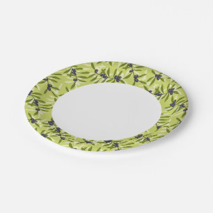 Olive Pattern Paper Plates