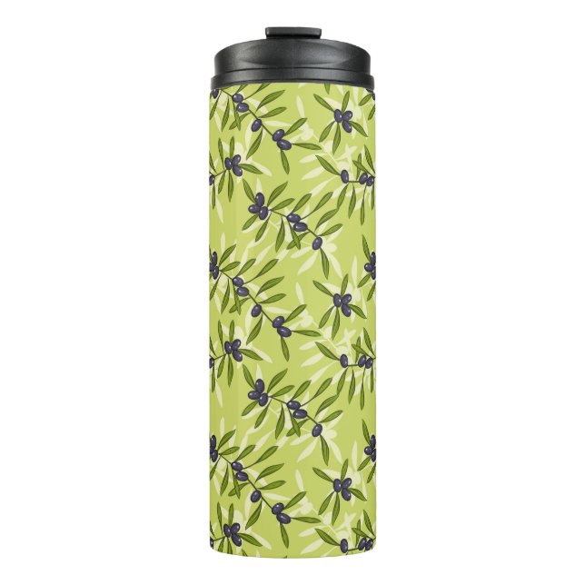 Olive Pattern Thermal Tumbler (Front)