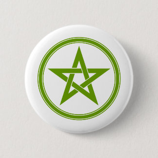 Olive Pentacle Pentagram Button