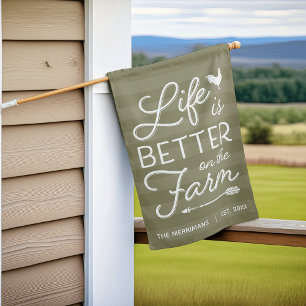 Olive Personalized Life Is Better On The Farm House Flag