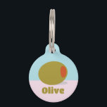 Olive Pet ID Tag<br><div class="desc">Keep track of your adventurous pet with this charming Olive Pet ID Tag. The tag features a stylized olive graphic in warm earth tones on a serene pastel background. It's a minimalist yet stylish accessory that captures the essence of your pet's natural spirit and adds a dash of gourmet flair...</div>