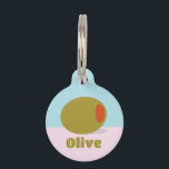 Olive Pet ID Tag<br><div class="desc">Keep track of your adventurous pet with this charming Olive Pet ID Tag. The tag features a stylized olive graphic in warm earth tones on a serene pastel background. It's a minimalist yet stylish accessory that captures the essence of your pet's natural spirit and adds a dash of gourmet flair...</div>