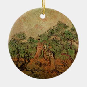Olive Picking by Vincent van Gogh Ceramic Ornament