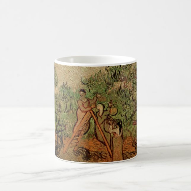 Olive Picking by Vincent van Gogh Coffee Mug (Center)