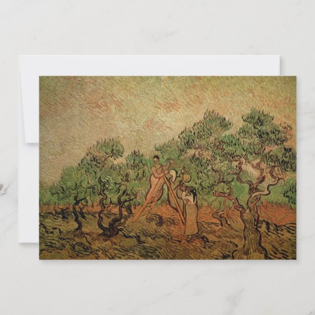 Olive Picking by Vincent van Gogh Invitation (Front)