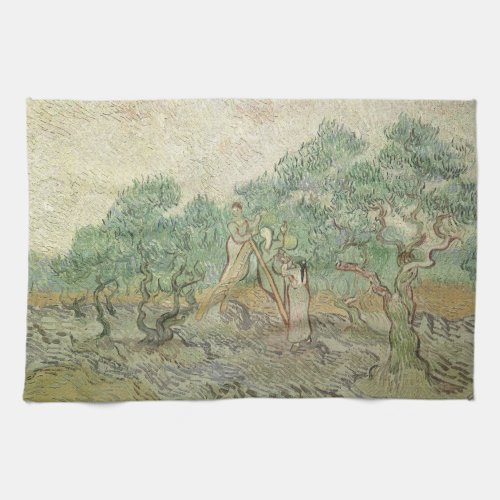 Olive Picking by Vincent van Gogh Vintage Art Kitchen Towel