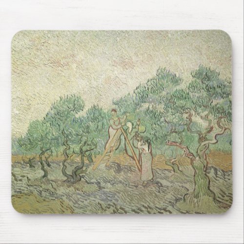 Olive Picking by Vincent van Gogh Vintage Art Mouse Pad