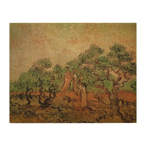 Olive Picking by Vincent van Gogh Wood Wall Art