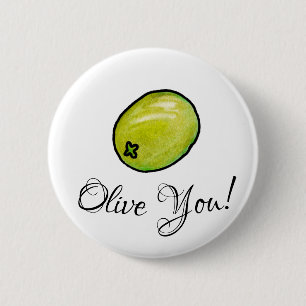 Olive Pinback Button