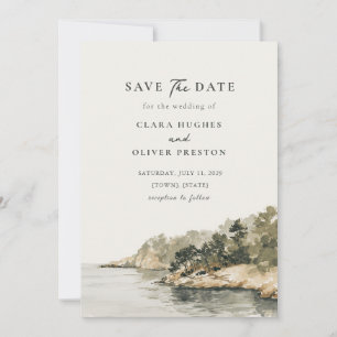 Olive Pine Cala Shoreline Mallorca Coastal Wedding Save The Date