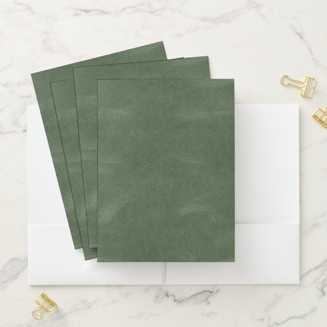 Olive Pistachio Green Christmas Texture Pocket Folder (In Situ)