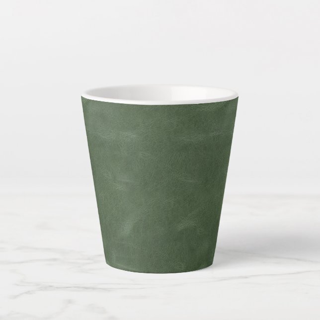Olive Pistachio Green Texture Christmas  Latte Mug (Front)