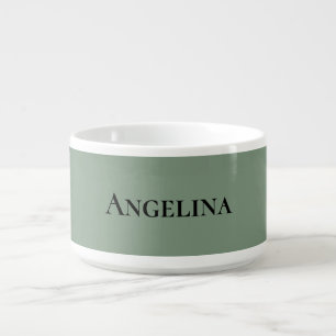Olive Pistachio Mint Green Christmas Personalized Bowl