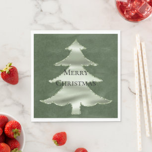 Olive Pistachio Mint Green Christmas Tree Texture Napkins