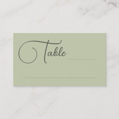 Olive Pretty Script Table Wedding Escort Card
