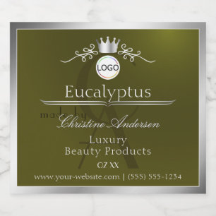 Olive Product Label Silver Frame Logo and Monogram