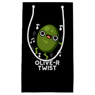 Olive-r Twist Funny Fruit Olive Pun Dark BG Small Gift Bag