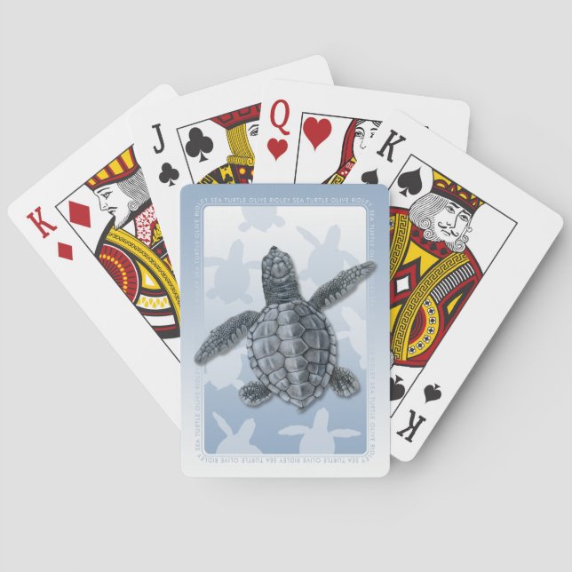 Olive Ridley Sea Turtle Hatchling Playing Cards (Back)