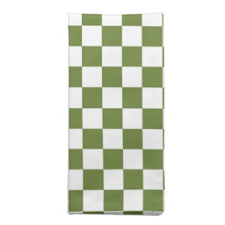 Olive Rustic Farmhouse French Country Check Cloth Napkin