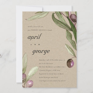 OLIVE RUSTIC KRAFT FAUNA POST WEDDING BRUNH INVITE