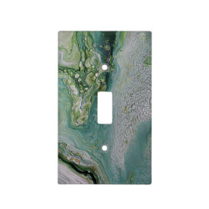 Olive Sage Green Marble Fluid Marble Unique Light Switch Cover