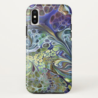 Olive sage green, purple blue burgundy abstract iPhone x case