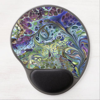 Olive sage green, purple blue burgundy abstract gel mouse pad