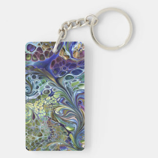 Olive sage green, purple blue burgundy abstract keychain