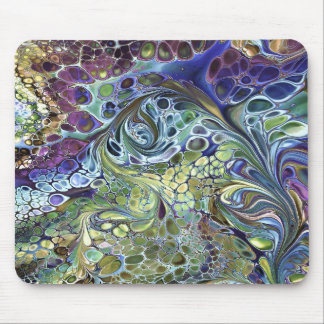 Olive sage green, purple blue burgundy abstract mouse pad