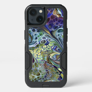 Olive sage green, purple blue burgundy abstract iPhone 13 case