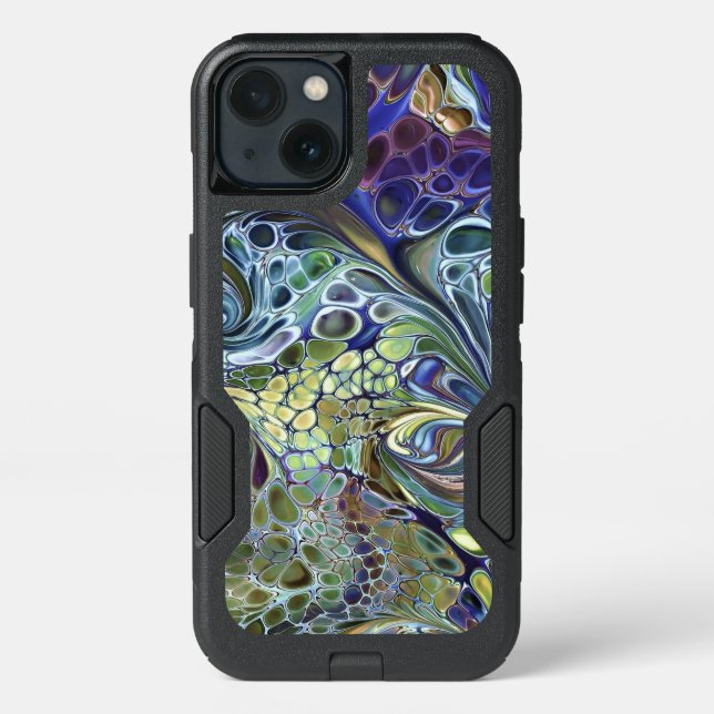 Olive sage green, purple blue burgundy abstract otterbox iPhone case (Back)