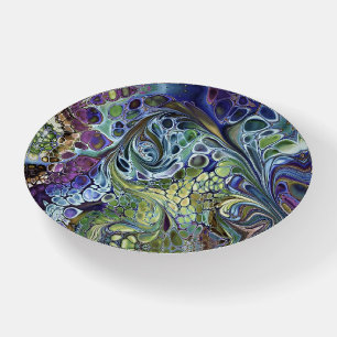 Olive sage green, purple blue burgundy abstract paperweight