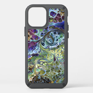 Olive sage green, purple blue burgundy abstract speck iPhone 12 case
