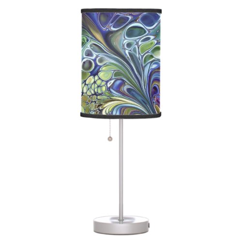 Olive sage green purple blue burgundy abstract table lamp